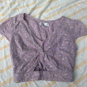 Hollister Lavender Floral Crop Top